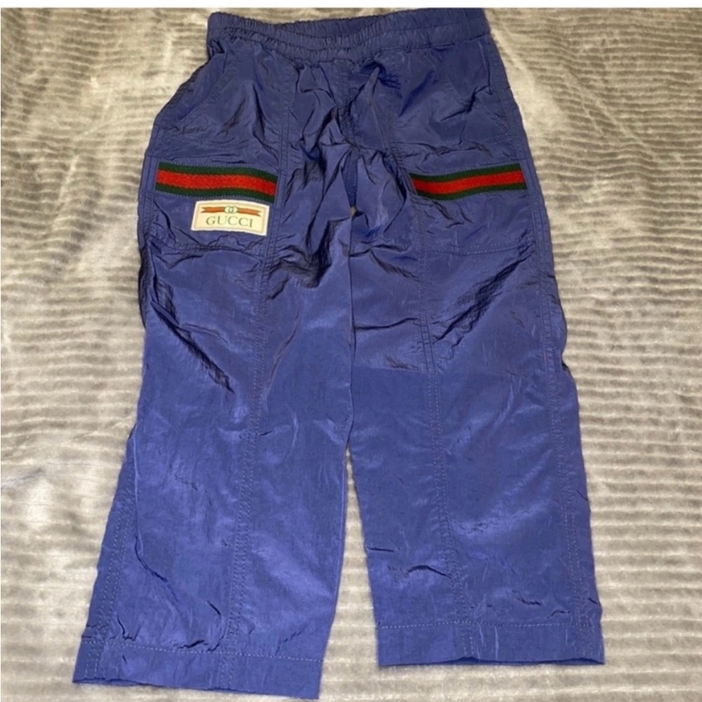 Gucci Royal Blue Pants with Signature Stripes